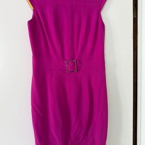 Marc New York Andrew Marc Fuchsia Belted Midi Dress